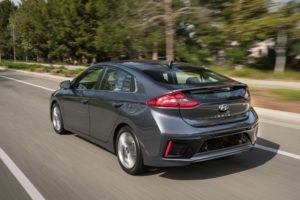 2017-Hyundai-Ioniq-Hybrid-rear-three-quarter-in-motion-03