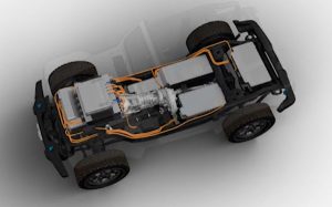 Тийзър за акумулаторна електрическа концепция на Jeep Wrangler