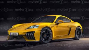 Рендеринг на Porsche 718 Cayman EV от Motor1