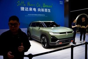 Концептуалният Jetta X на Volkswagen е изложен на Международното автомобилно изложение в Пекин (Auto China) в Пекин, Китай, 24 април 2026 г. REUTERS