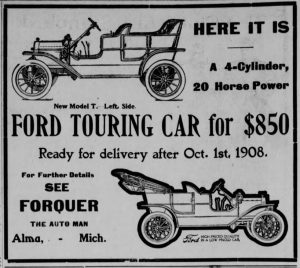 Вестникарска реклама - 1 октомври 1908 Ford представя Model T